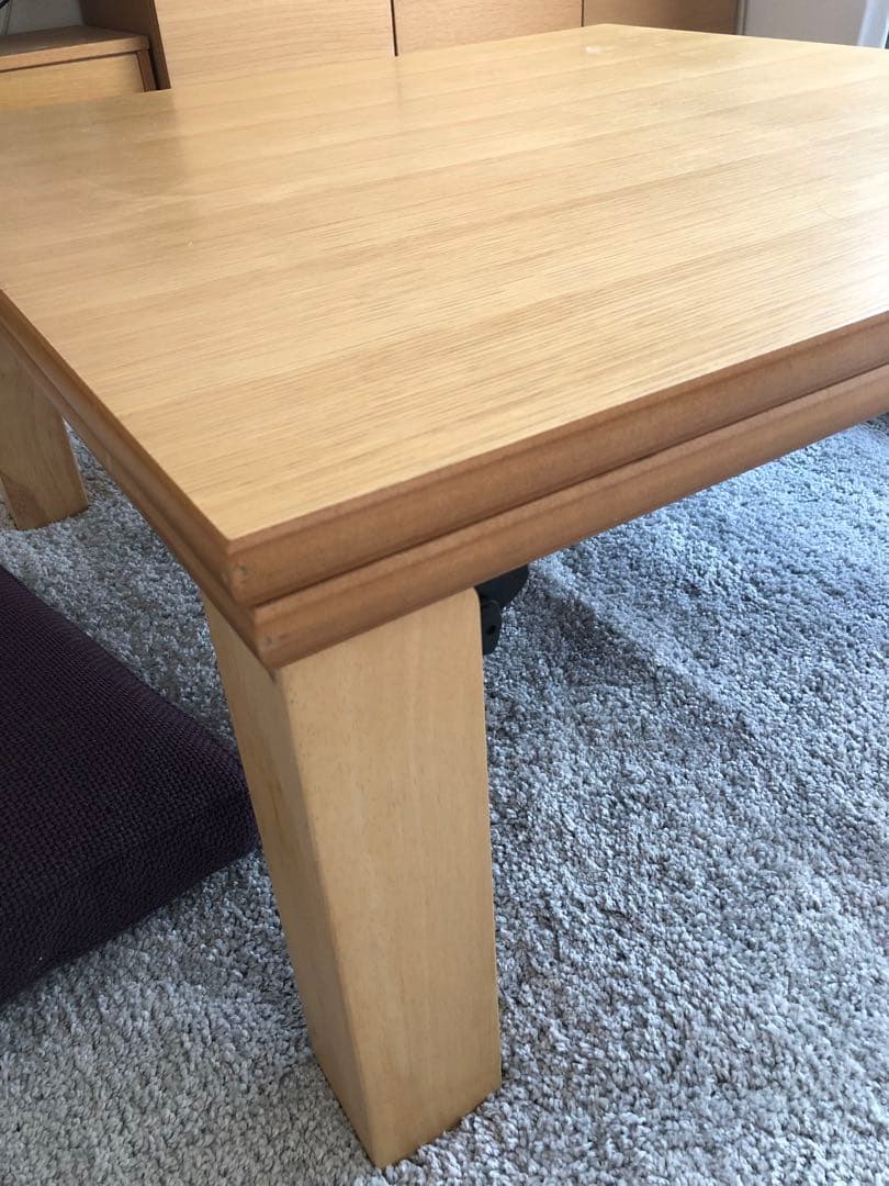 日本製　ナチュラル木製正方形こたつテーブル
