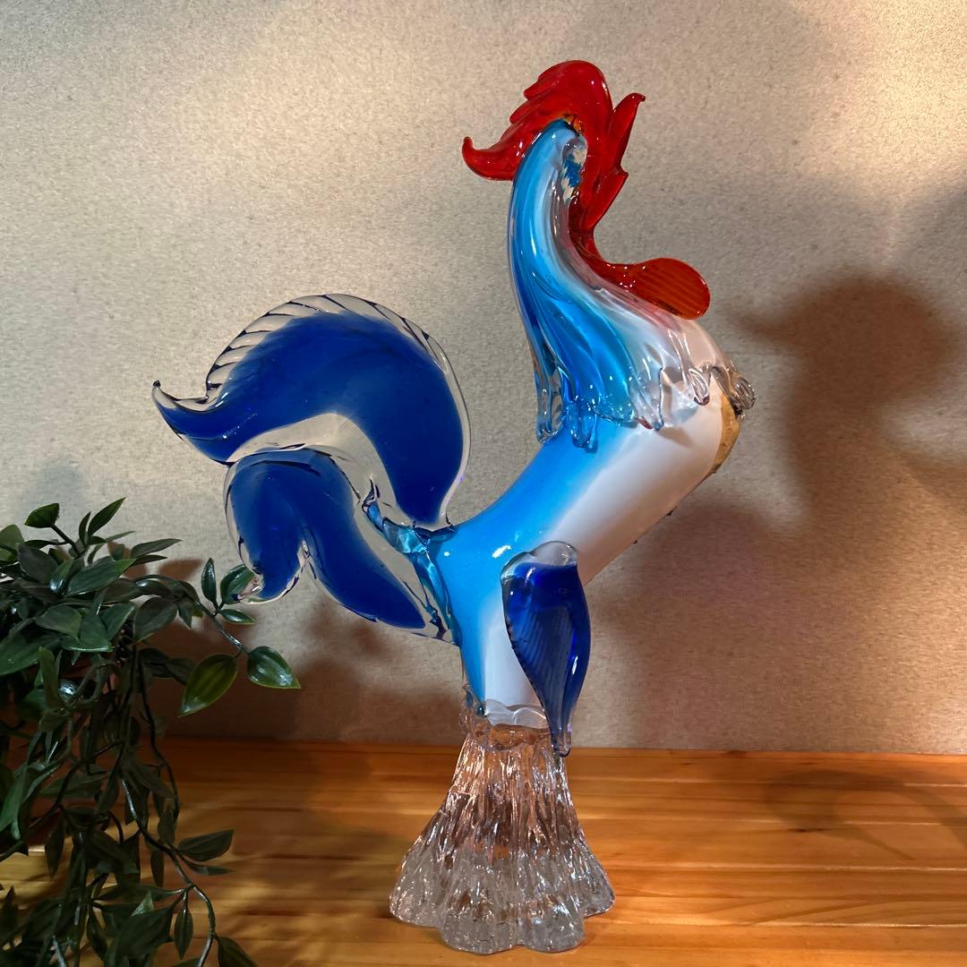 Murano Glass 鳥のオブジェ ヴェネチアンガラス ムラーノガラス 鶏