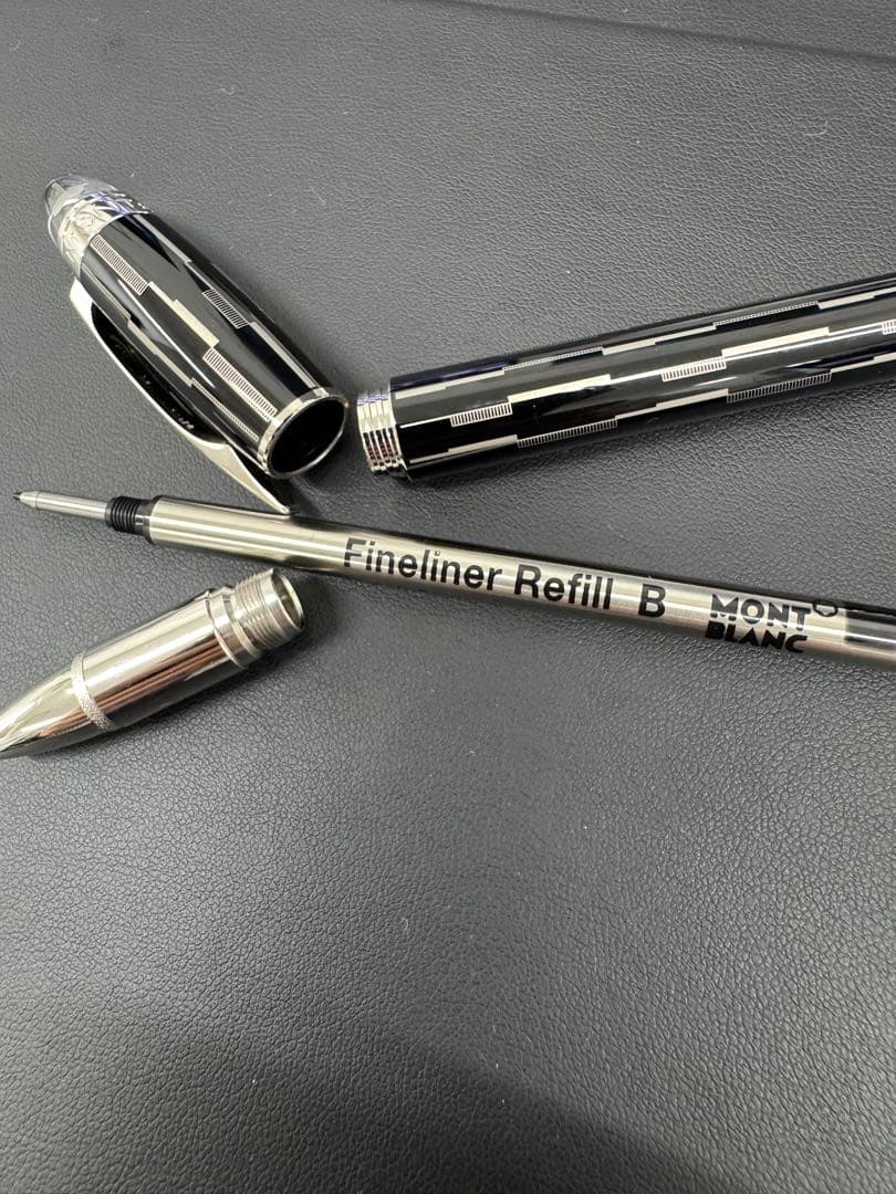 【美品】モンブラン ファインライナー ブラックミステリー　ネーム入り本体のみ