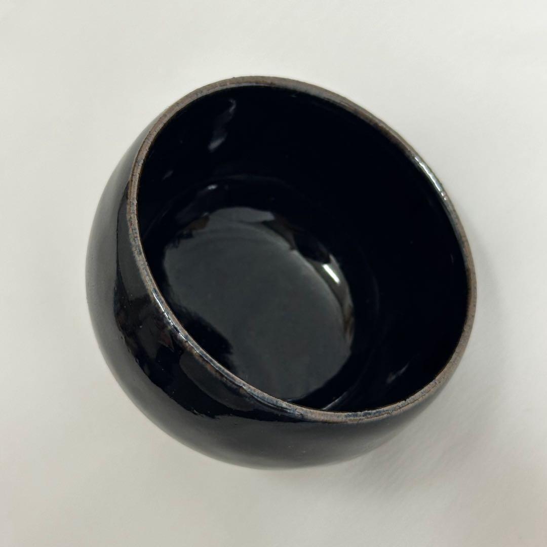 木村盛康 天目釉 ぐい呑 共箱 共布付き