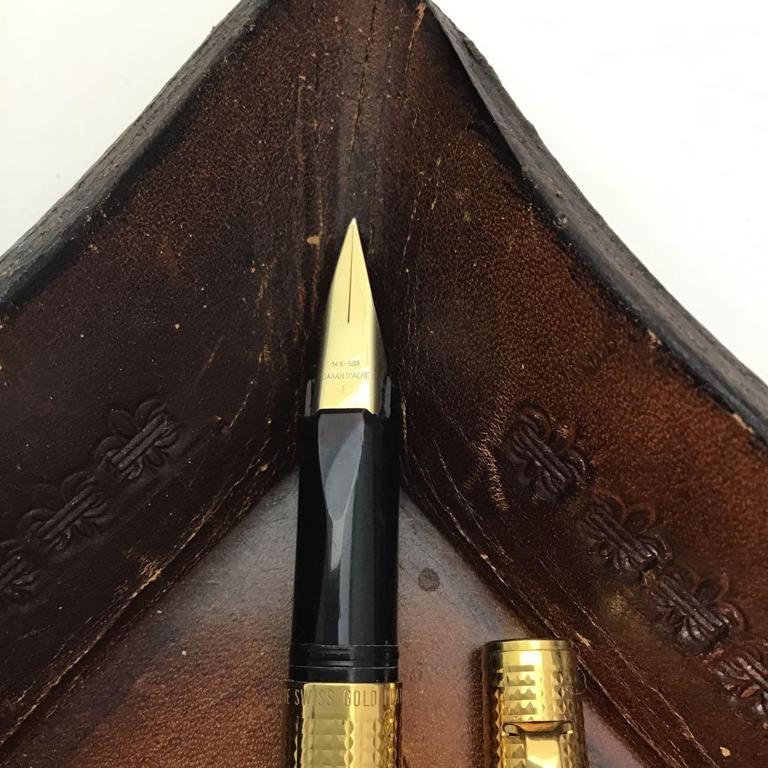 ‼️ビンテージ‼️CARAN d'ACHE カランダッシュ　金張　14金ペン万年筆