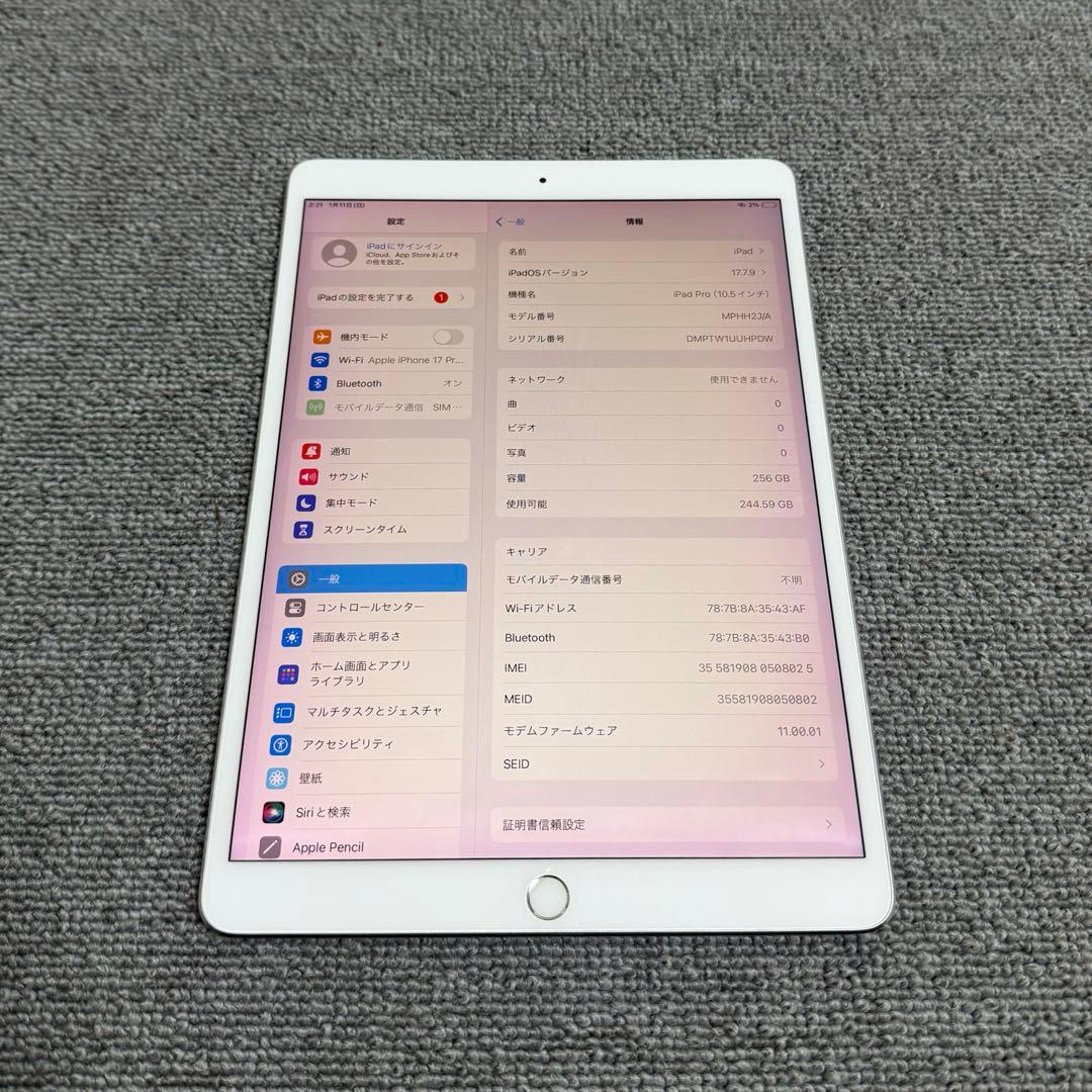 Apple iPad Pro 10.5 Cellularモデル 256GB