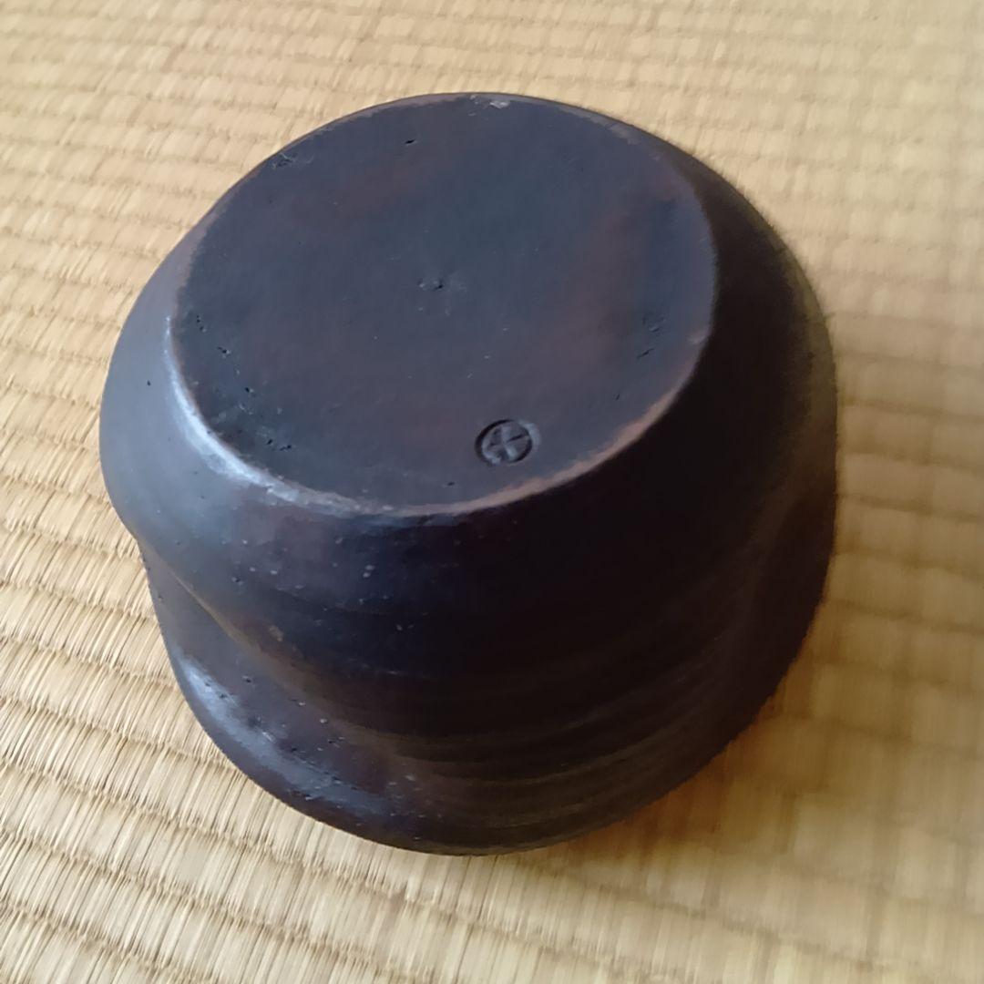 黒薩摩 丸十印 江戸末期〜明治初期 煎茶鉢／小鉢　骨董品 古美術 茶道具 工芸品