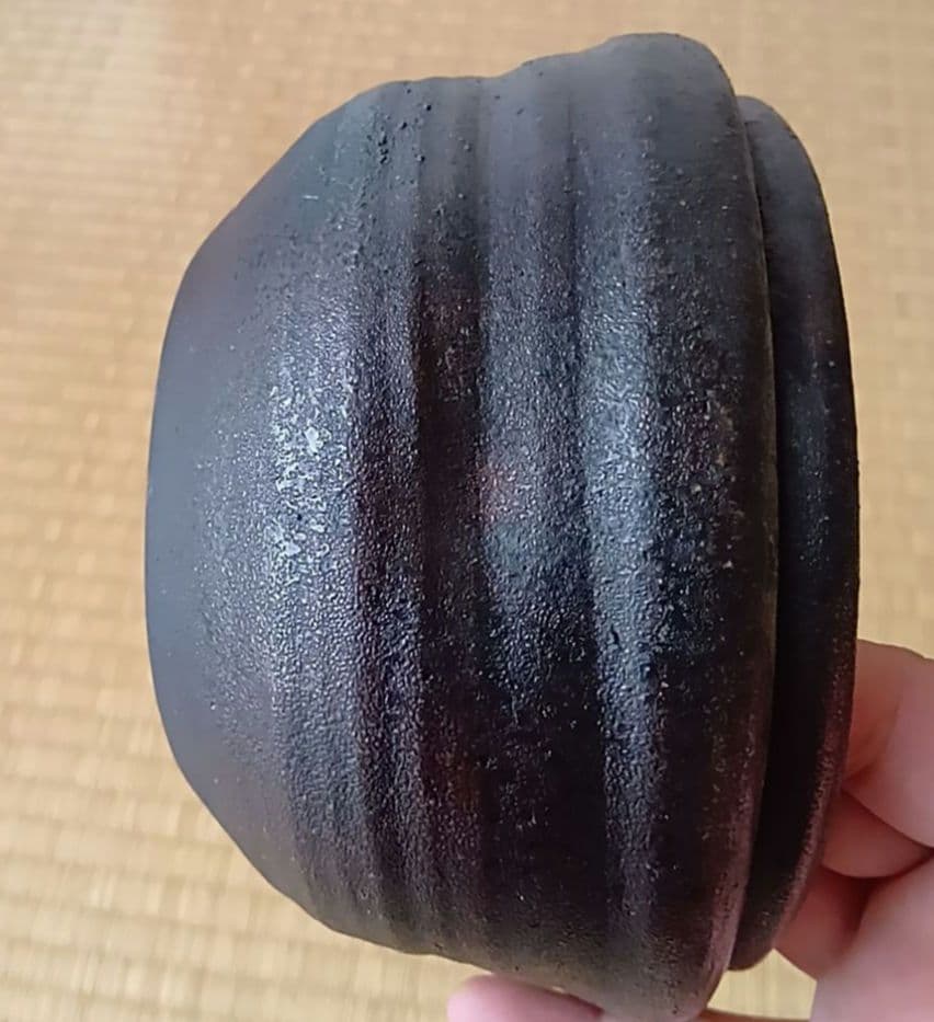 黒薩摩 丸十印 江戸末期〜明治初期 煎茶鉢／小鉢　骨董品 古美術 茶道具 工芸品