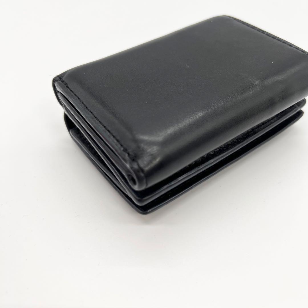 近年モデル✨DIESEL　三つ折り財布　Dロゴ　レザー　ブラック　コンパクト