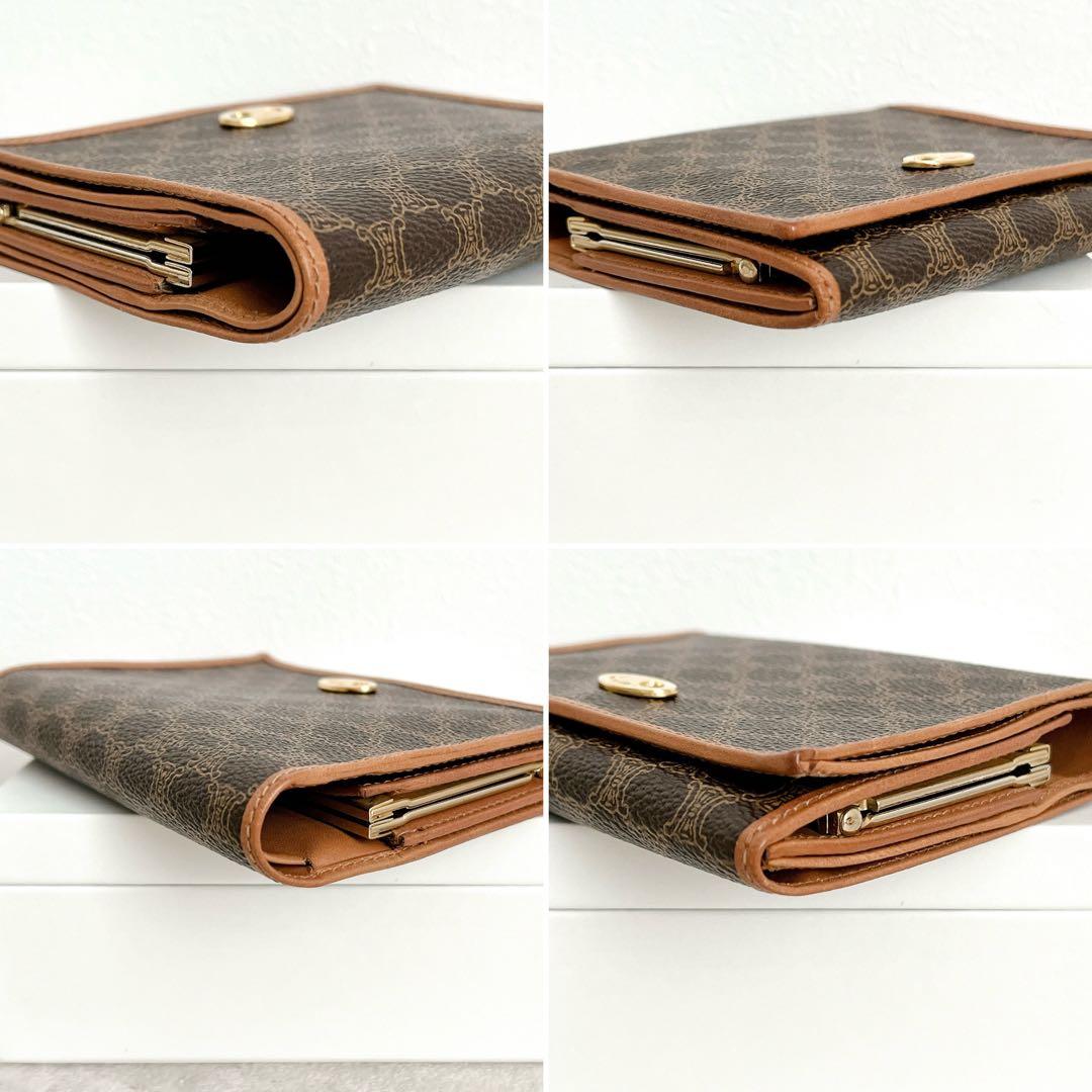 未使用級✨セリーヌ マカダム がま口 トリオンフ 二つ折り財布 pvc レザー