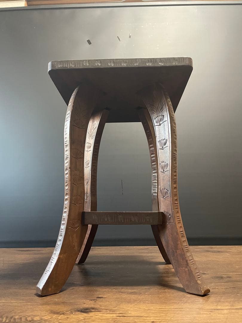 和製ビンテージ 伝統工芸 軽井沢彫り サイドテーブル　花台