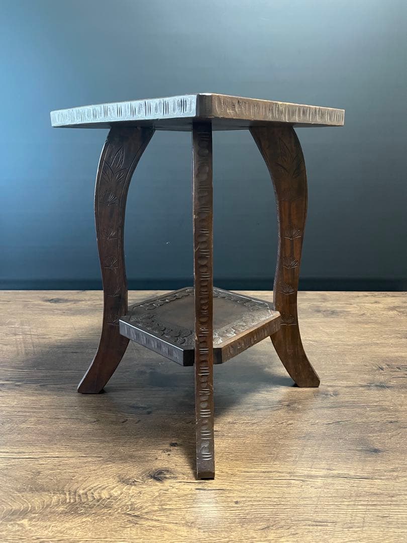 和製ビンテージ 伝統工芸 軽井沢彫り サイドテーブル　花台