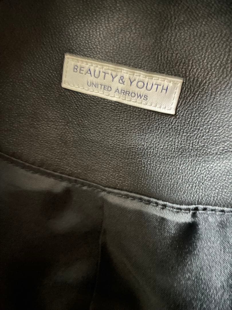 【BEAUTY & YOUTH】ラムレザー シングル ライダース ジャケット