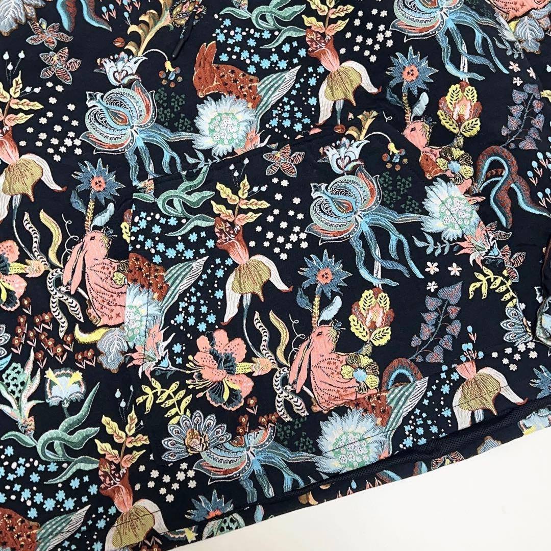 廃盤品 ZARA ジャガード パーカー 花柄 うさぎ