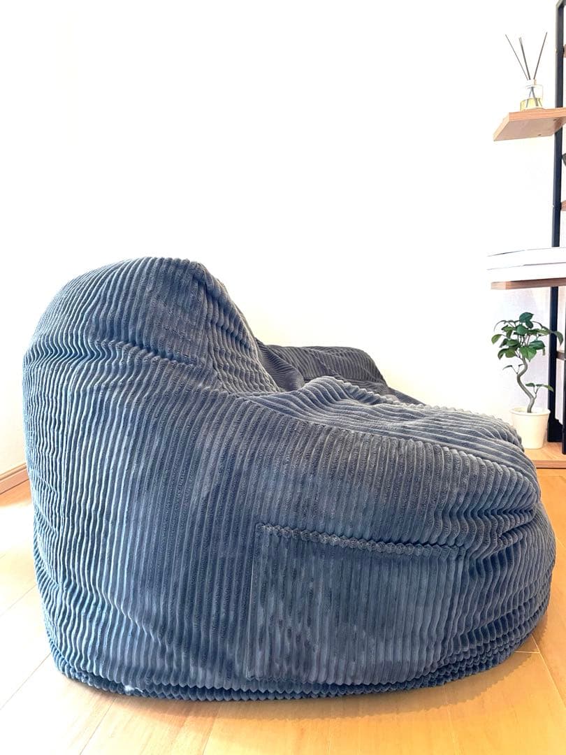 loosy2人掛けビーズソファ オットマン付き