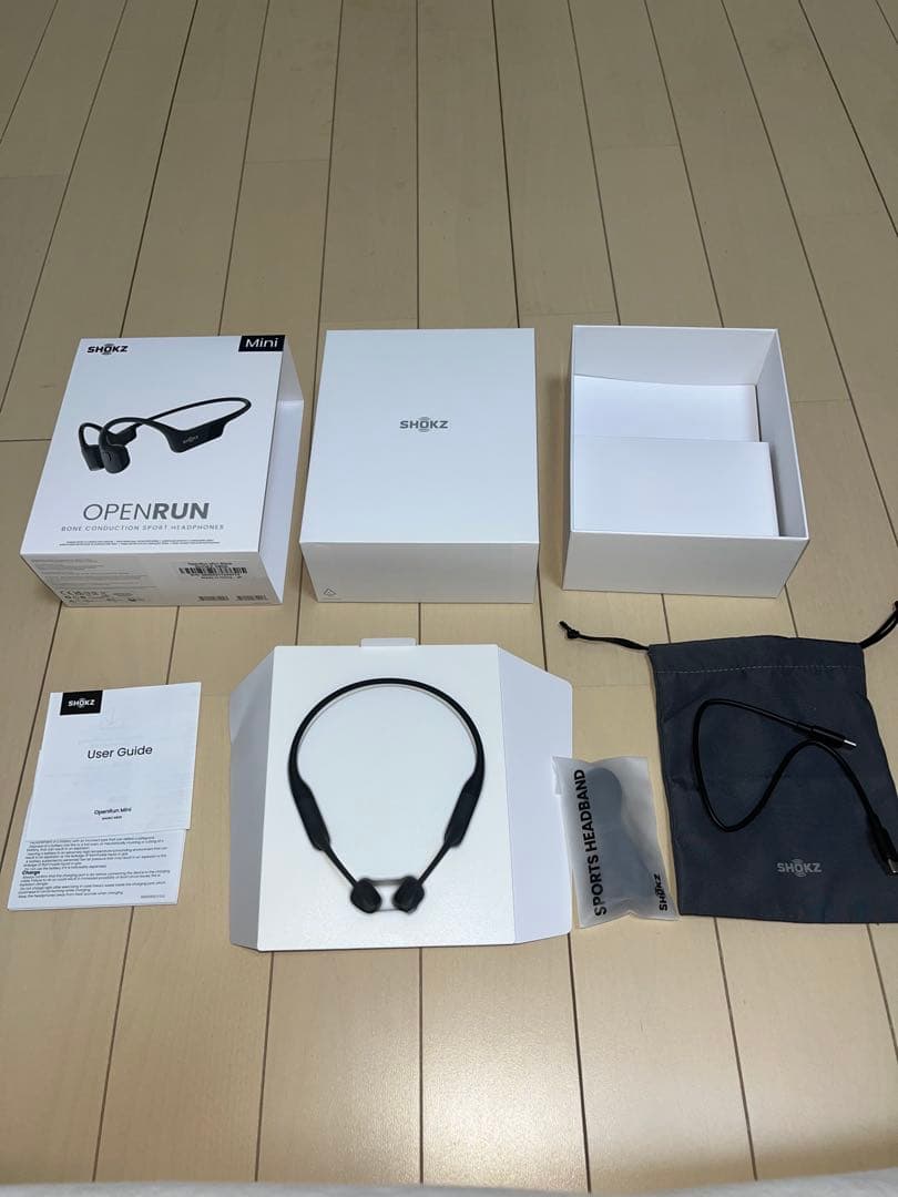 Shokz OpenRun mini 骨伝導イヤホン ブラック 収納ケース付き