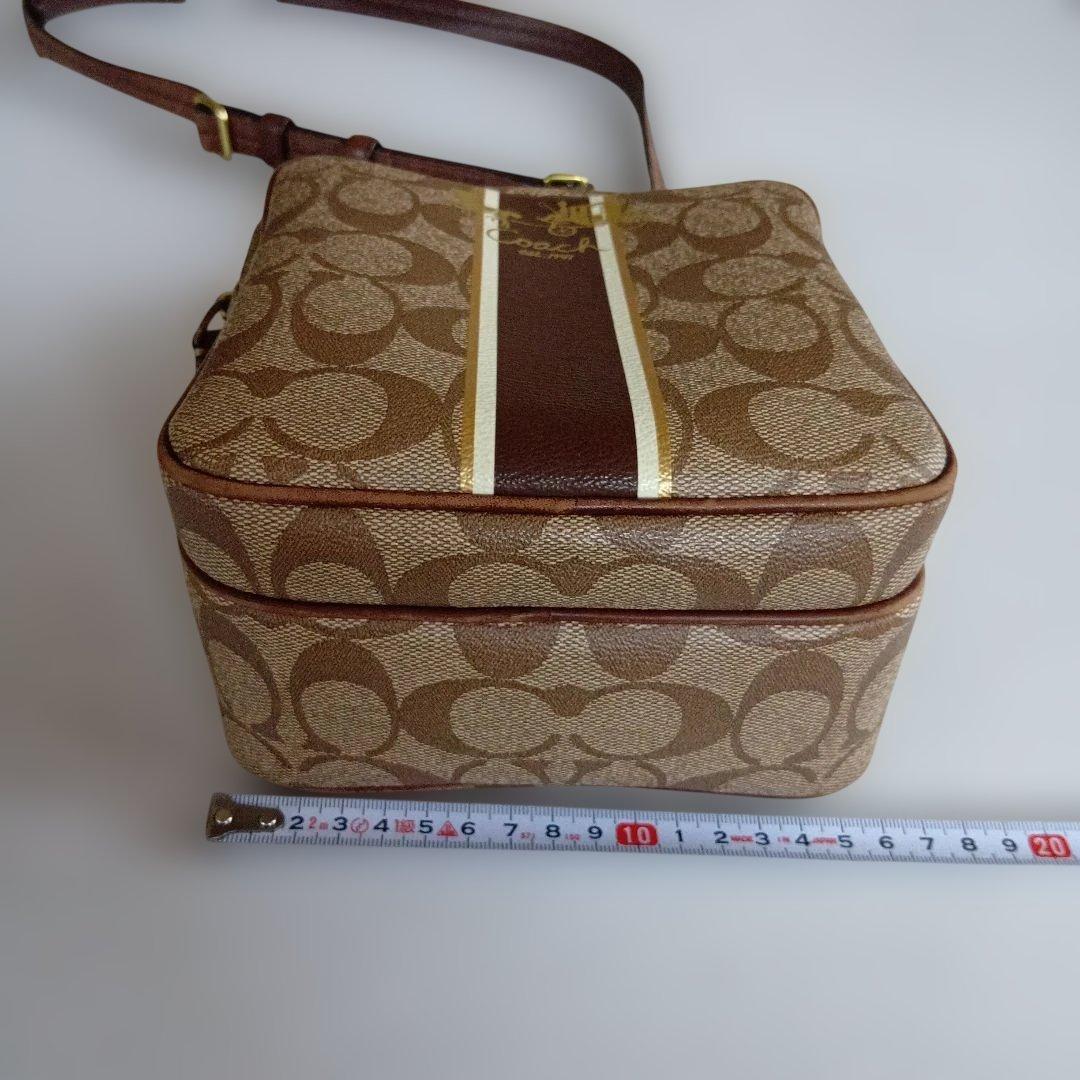 Coach ストライプデザイン ショルダーバッグ