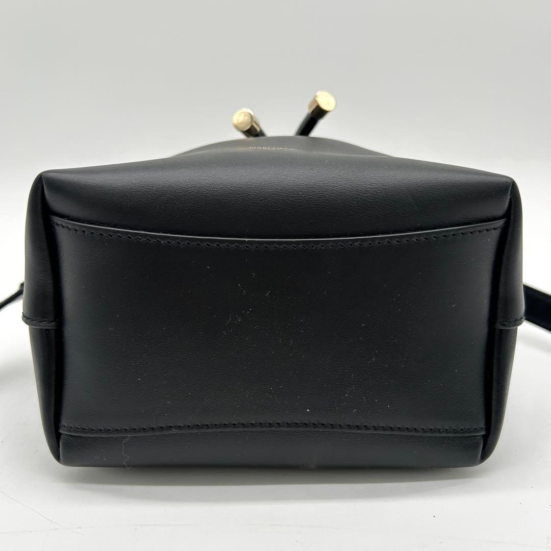 【極美品】ジミーチュウ 2way ボンボンバケット ショルダーバッグ レザー 黒