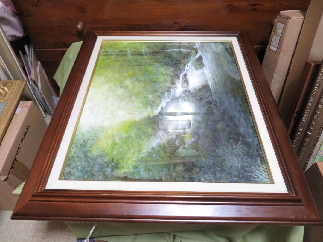 ◆  初夏の渓谷（仮題）　「H.Shimohira」　油彩　F10号   ◆