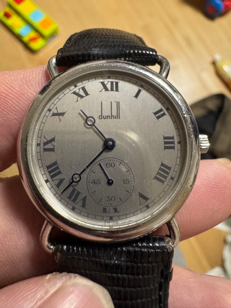 ダンヒル センテナリー スモールセコンド 手巻き SS/レザー腕時計　動作確認済