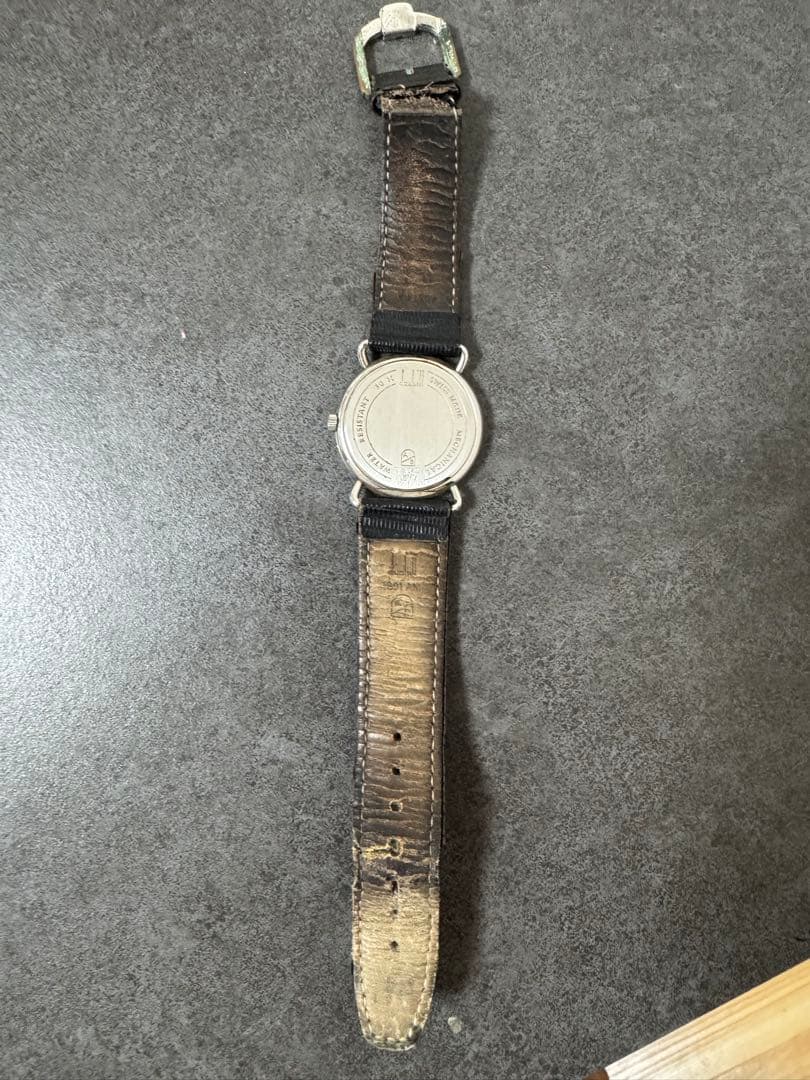 ダンヒル センテナリー スモールセコンド 手巻き SS/レザー腕時計　動作確認済