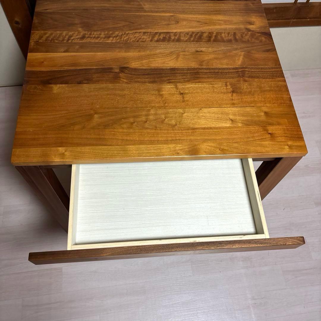 【良品】無印良品 無垢材 ダイニングテーブル 引出し 付き ウォールナット