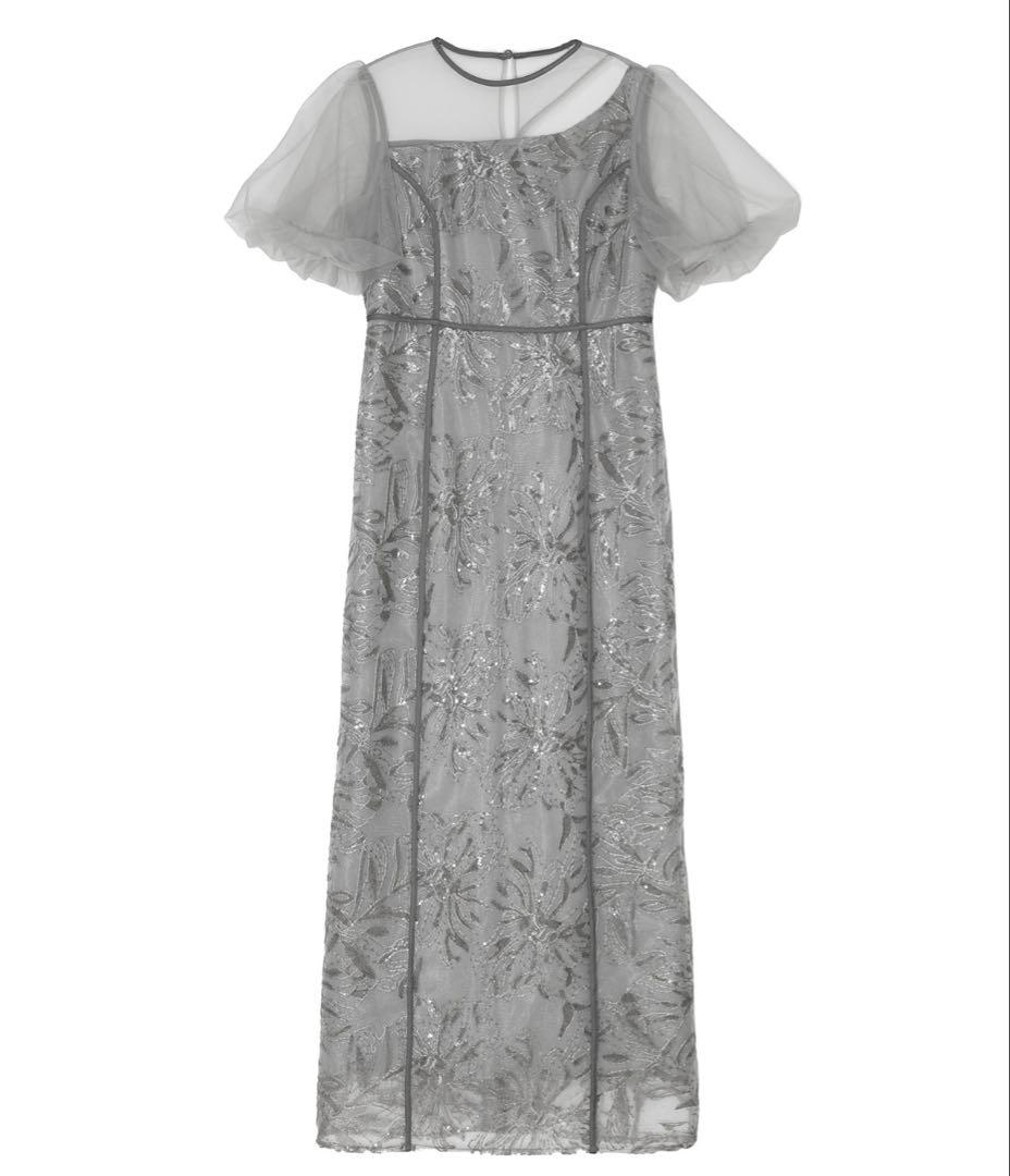 【限定値下げ】Leja アシメントリーシアーフラワードレス ワンピース