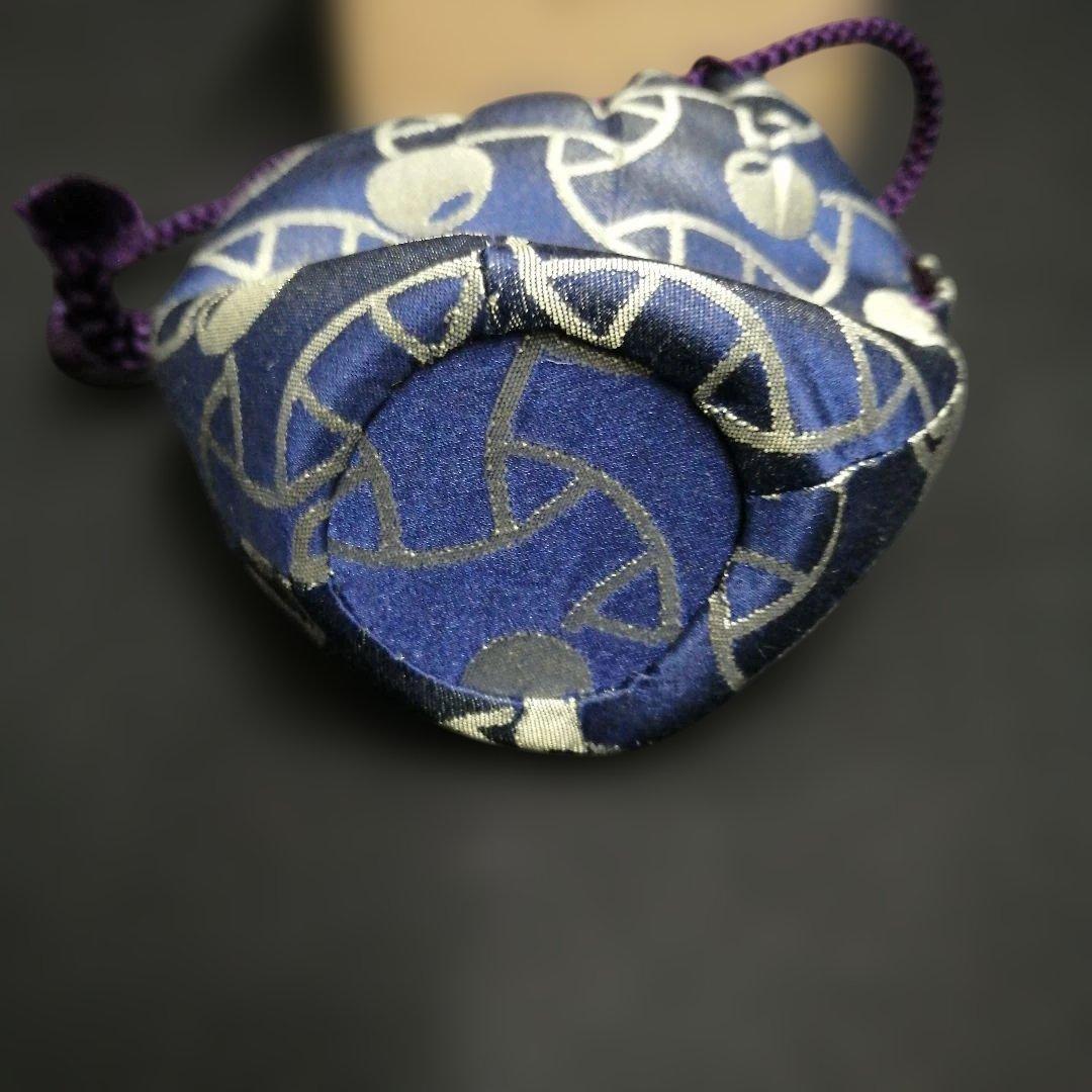 茶道具　肩衝茶入　桶谷定一作　独楽繋仕覆　共箱付き