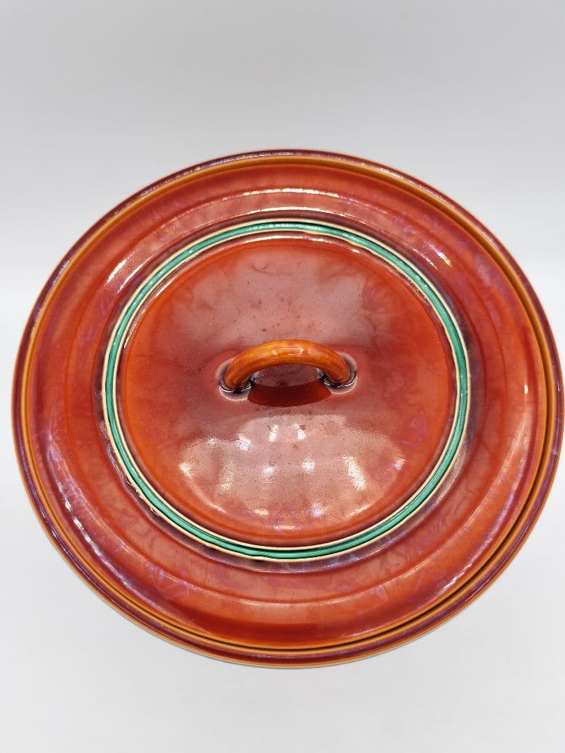 c267【新品・未使用】水指 赤茶交趾 帯七宝 中村翠嵐 木箱 茶道具