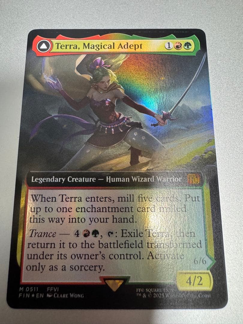 MTG 魔導戦士、ティナ　幻獣の血を引く少女、ティナ　英語　拡張アート FOIL