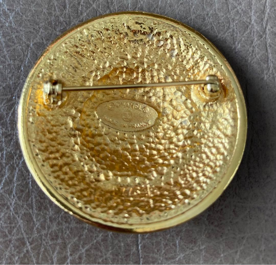 未使用 CHANEL ブローチ ヴィンテージ シャネル ゴールド