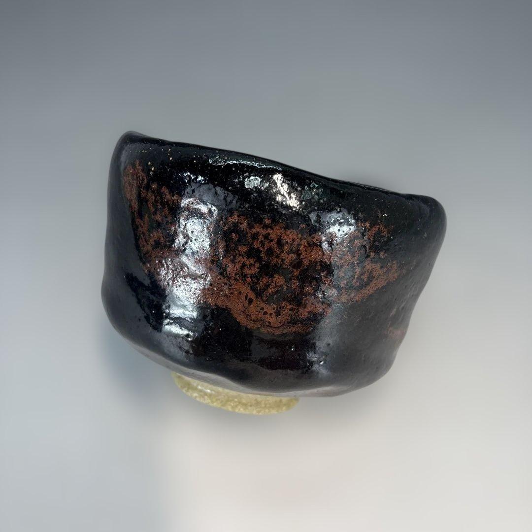 【中古品】茶道具　昭楽造　黒茶碗　寛州書付　銘『暁雲』（共箱）