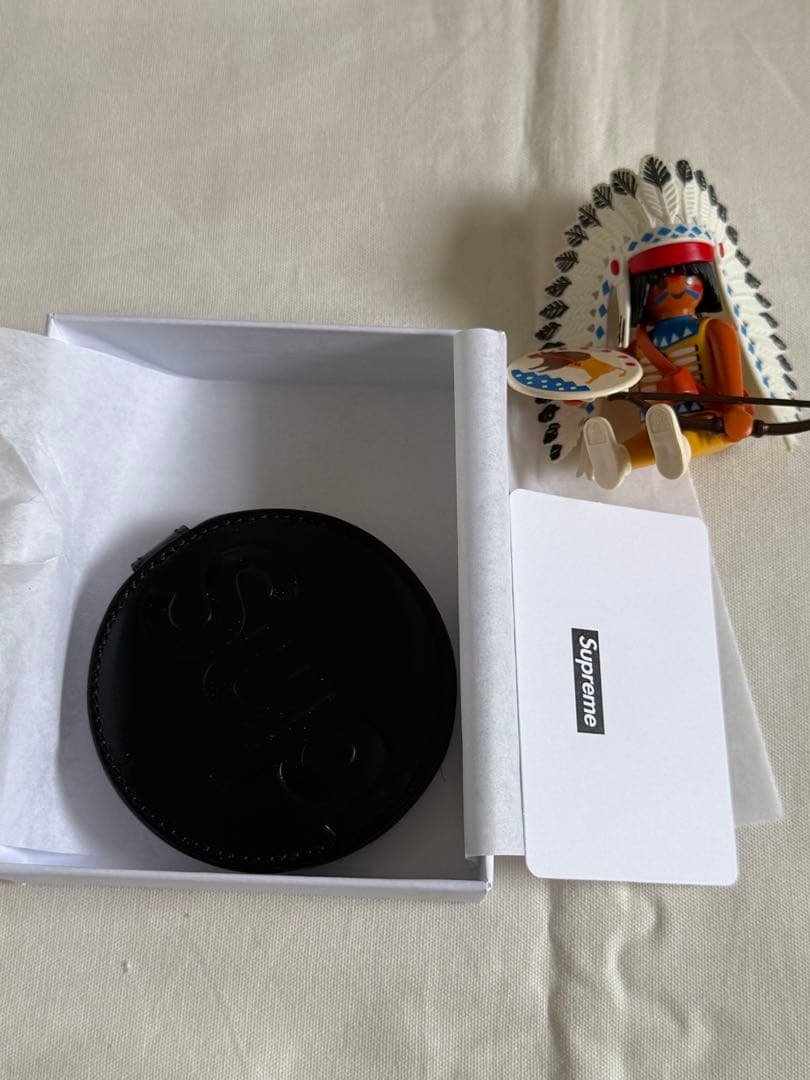 メイク道具・化粧小物 Supreme Leather Pocket Mirror Black