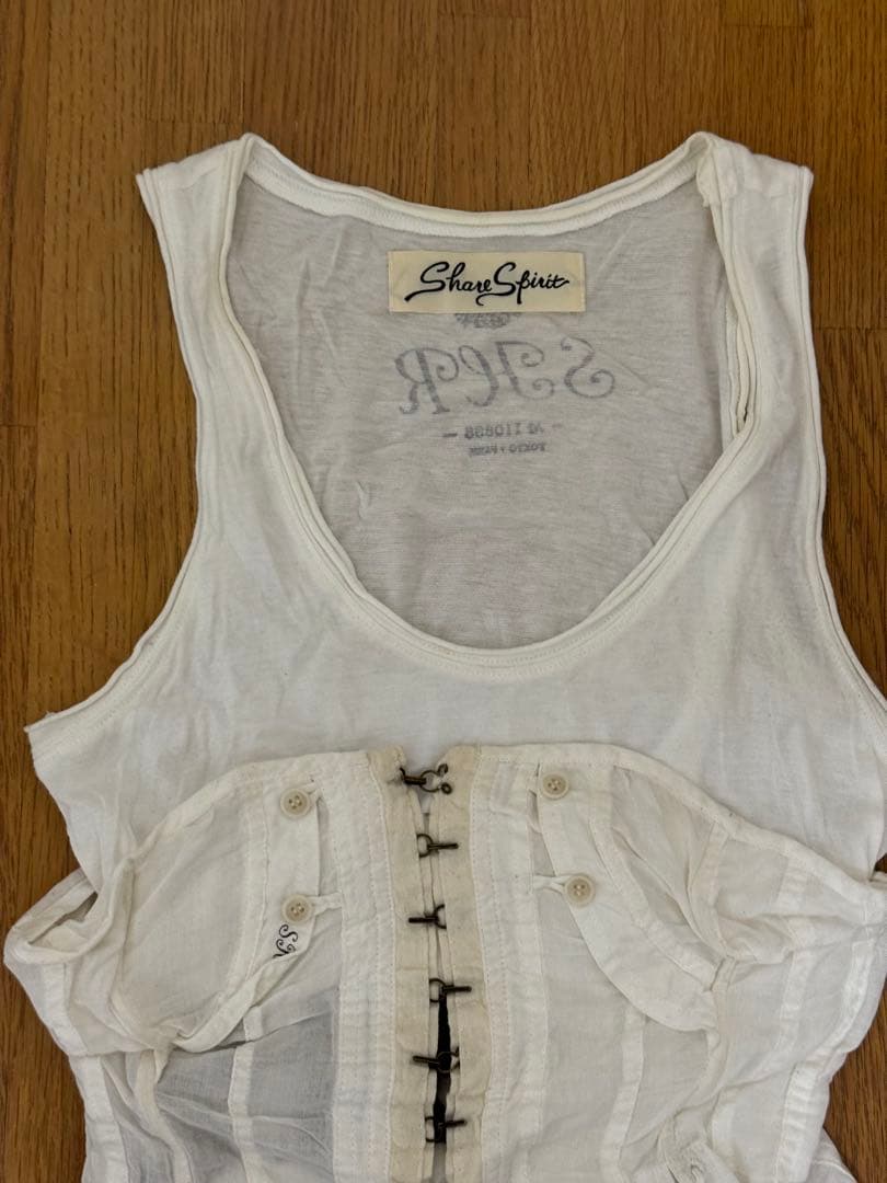 SHARE SPIRIT コルセットタンクトップ ホワイト