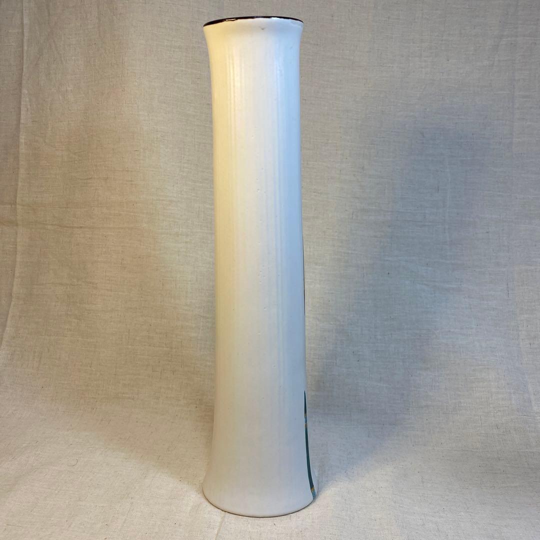 九谷焼　花器　花挿　花瓶　九谷庄三洞　武腰昭一郎　白③