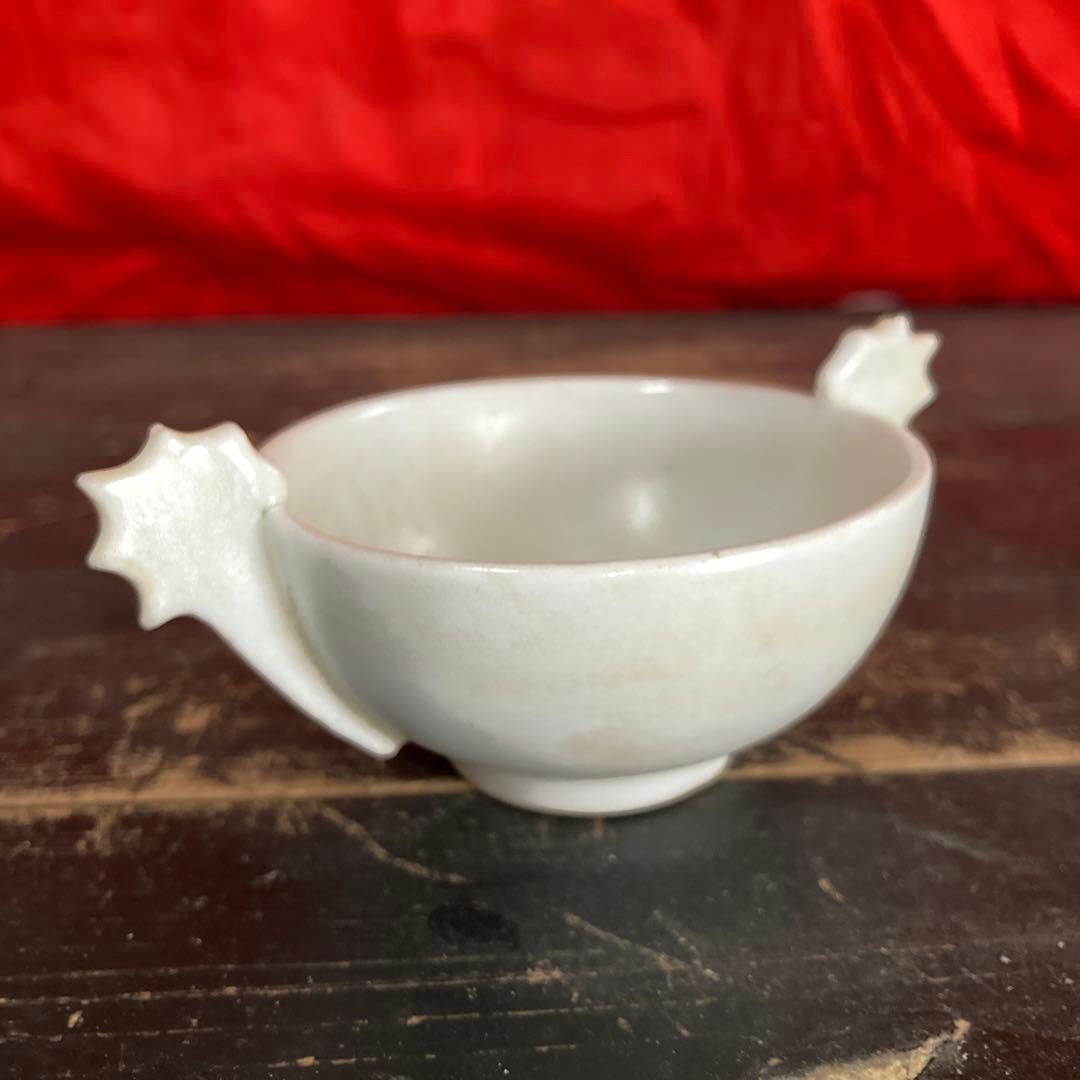 李朝　白磁　耳盃