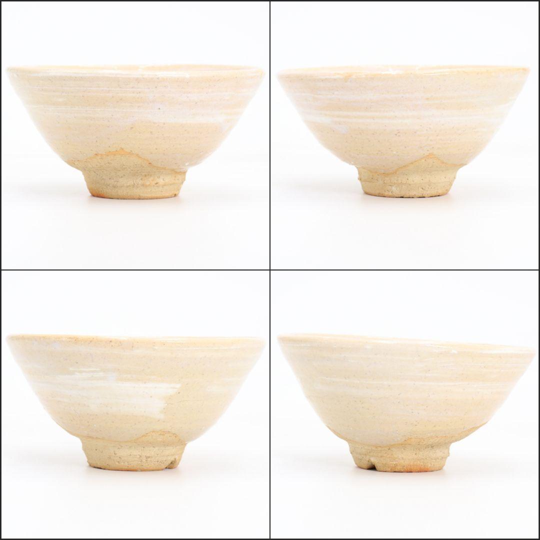 十代 三輪休雪作 萩刷毛目茶碗 茶道具 共箱　rV789　DD