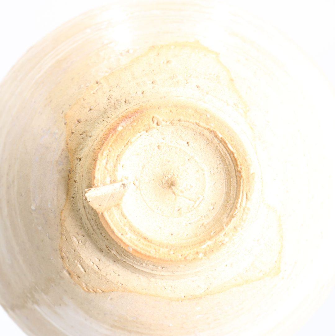 十代 三輪休雪作 萩刷毛目茶碗 茶道具 共箱　rV789　DD