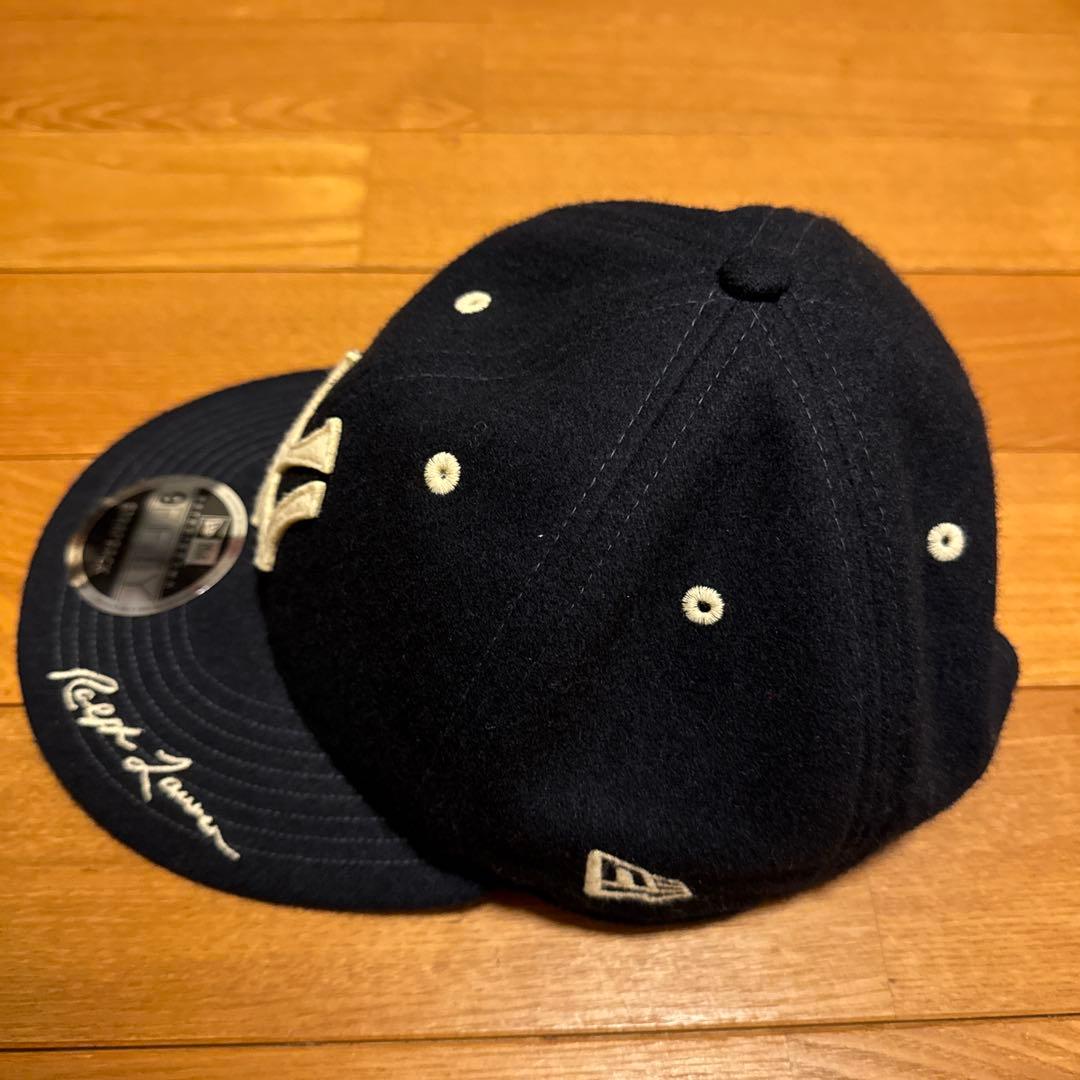ポロラルフローレン×ニューエラ×ヤンキースコラボ　ウールキャップ　ネイビー