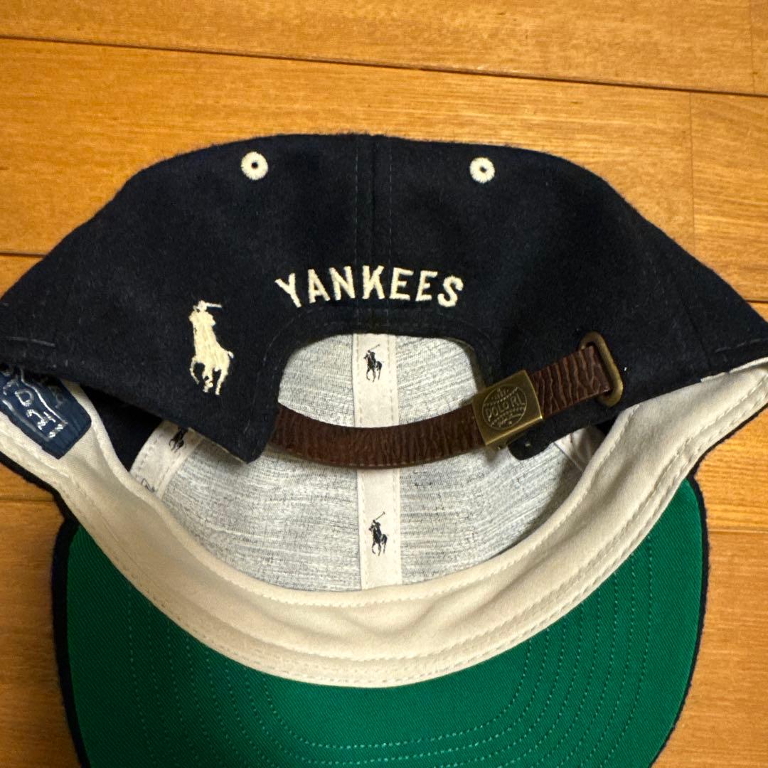 ポロラルフローレン×ニューエラ×ヤンキースコラボ　ウールキャップ　ネイビー