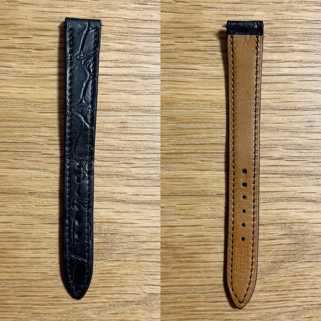 ブラック アリゲーター レザー ベルト 時計 エルメス ケープコッド HERME