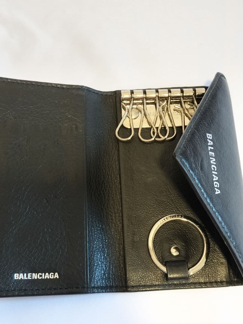 美品☆BALENCIAGA バレンシアガ ペーパー キーケース 6連 ブラック