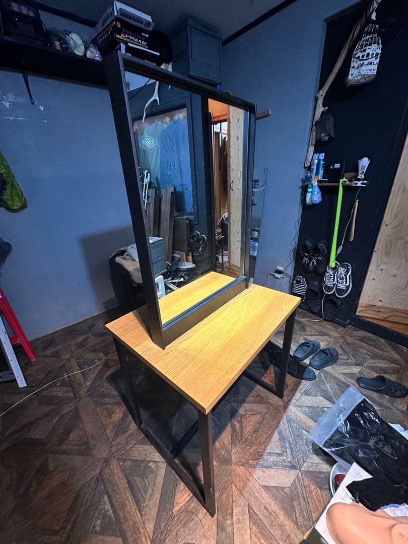 TOUGH DESIGN PRODUCT 天然木 両面ドレッサー 美容室　ミラー