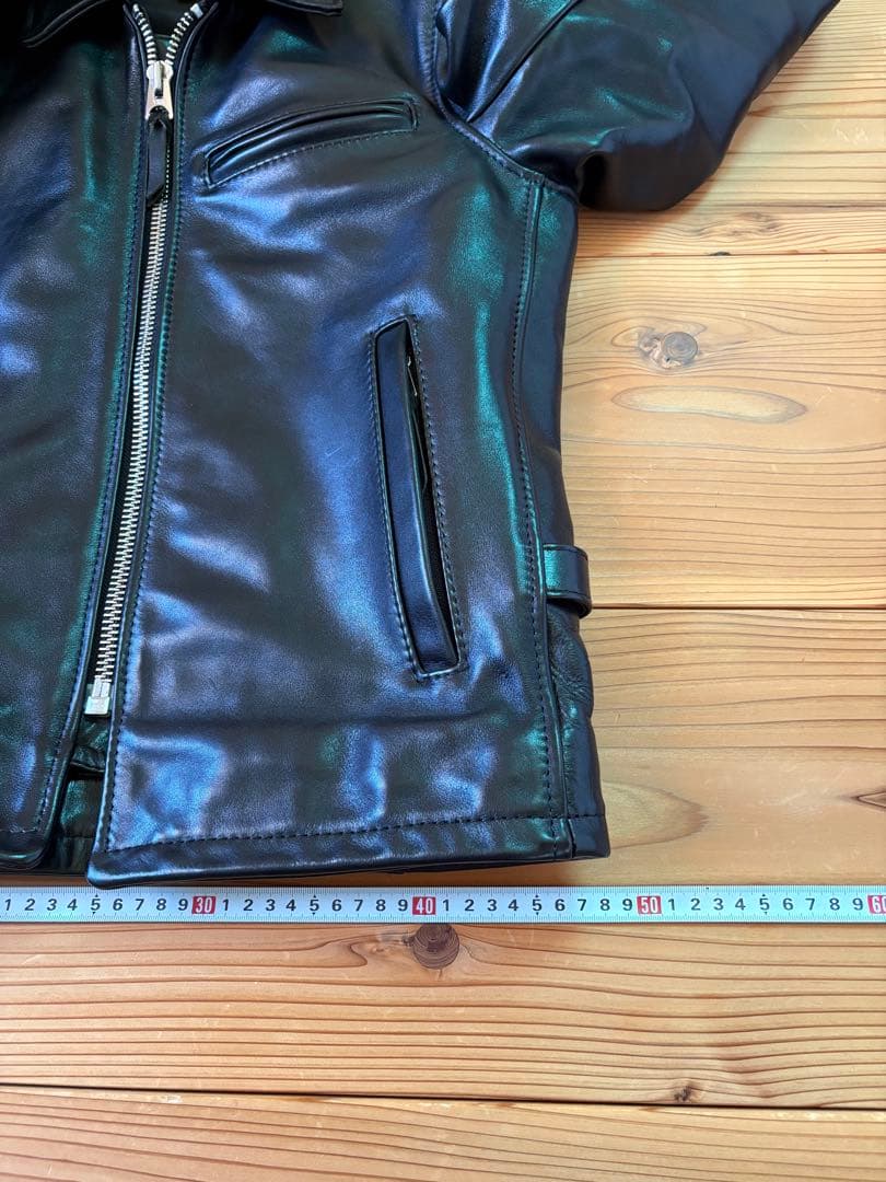 ヤドヤ　ブラック レザー シングルライダースジャケット