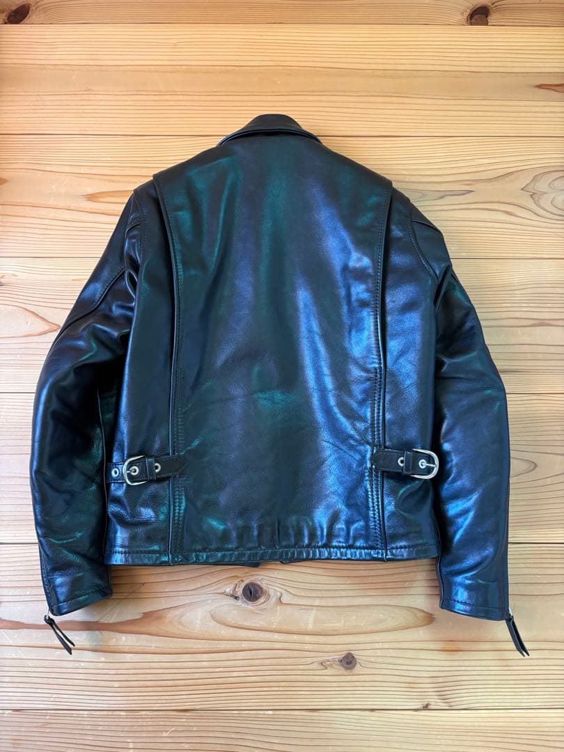 ヤドヤ　ブラック レザー シングルライダースジャケット