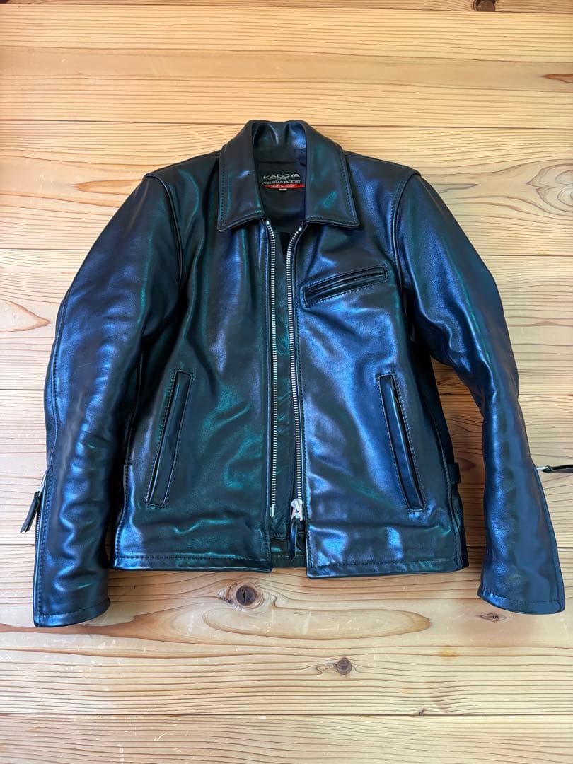 ヤドヤ　ブラック レザー シングルライダースジャケット