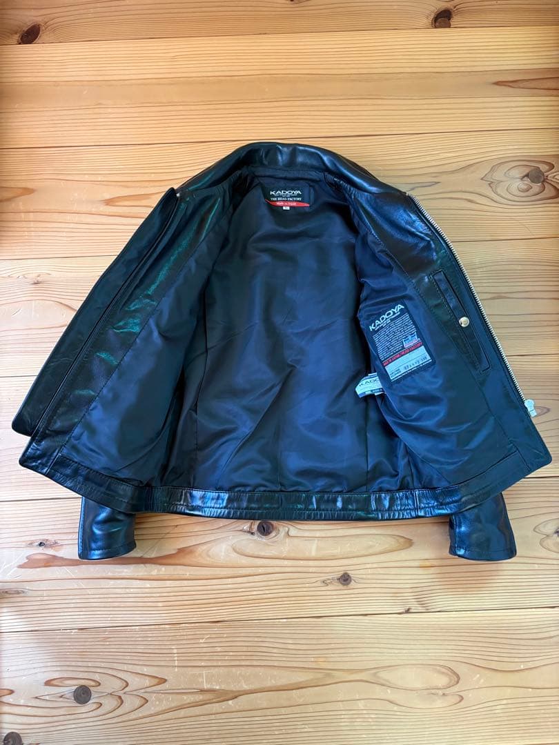 ヤドヤ　ブラック レザー シングルライダースジャケット