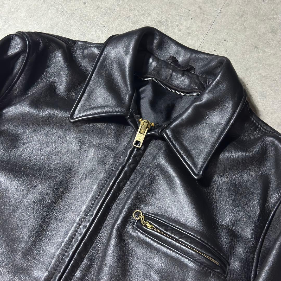 Schott レザージャケット 40 黒 襟付き 米国製