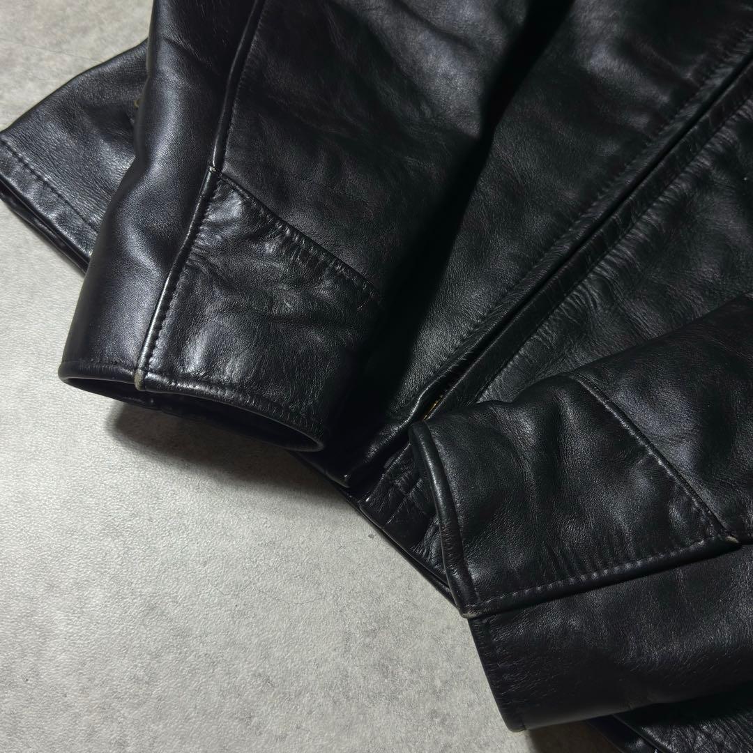 Schott レザージャケット 40 黒 襟付き 米国製