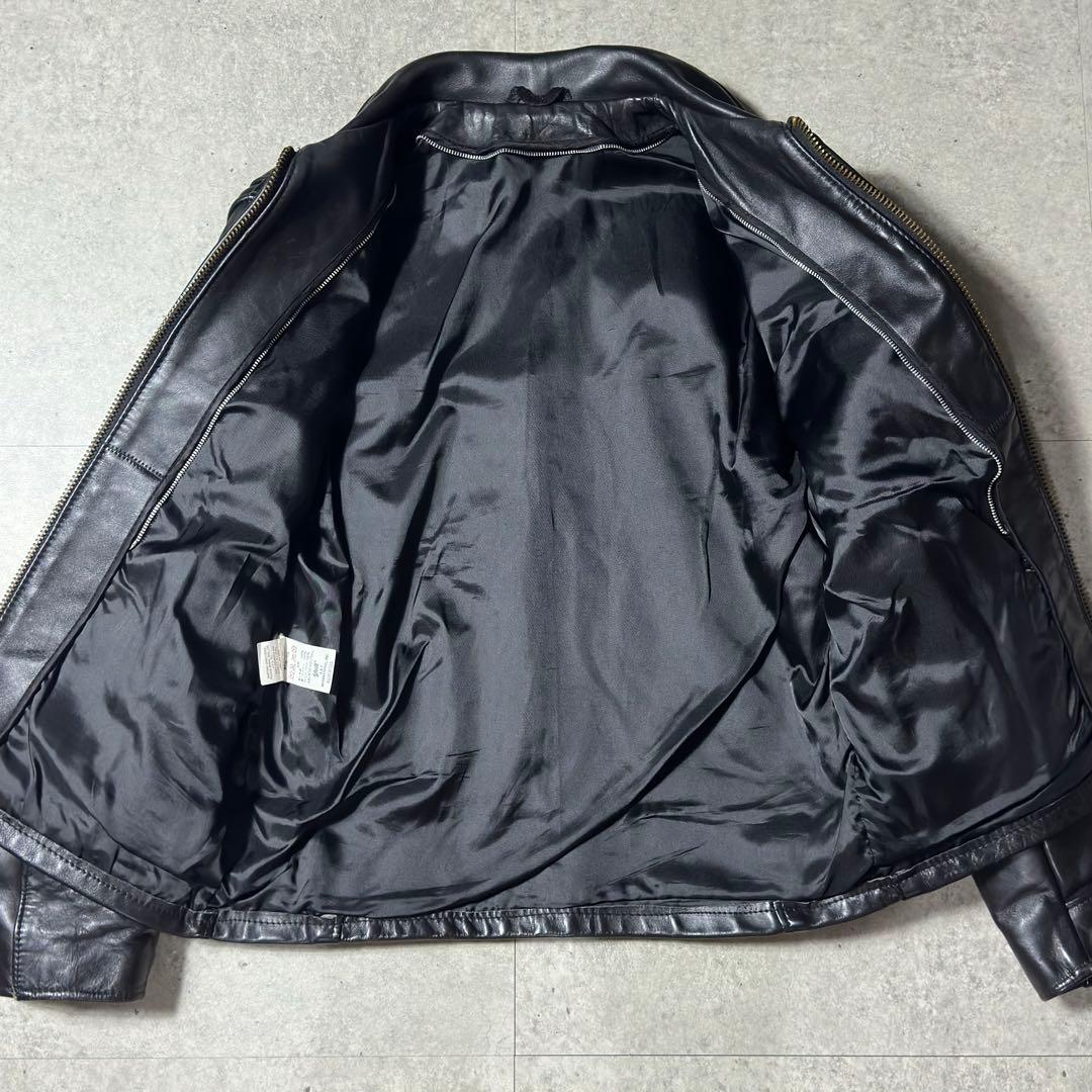 Schott レザージャケット 40 黒 襟付き 米国製