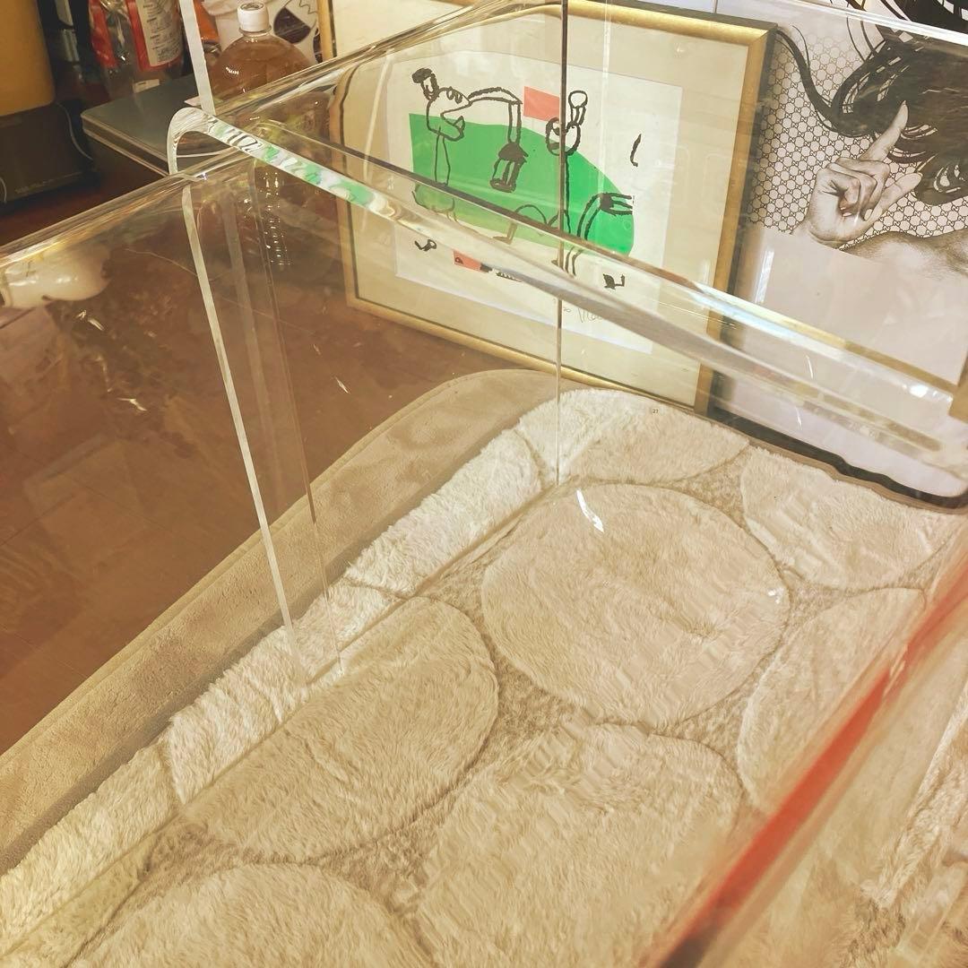 アクリル ネストテーブル 3台セット ミッドセンチュリー スペースエイジ 飾り台