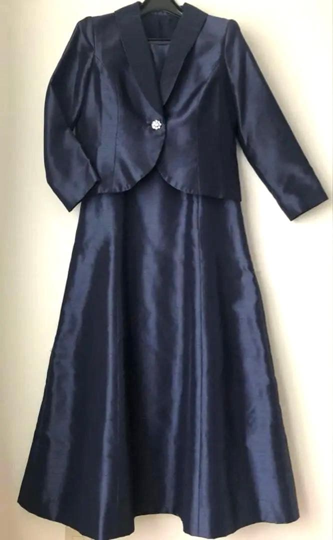 マザーズドレス　ロングドレス　ネイビー　結婚式　セレモニー