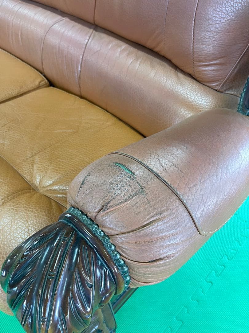 【お引き取り限定】 アンティーク 三人掛け 大型ソファー ヴィンテージ