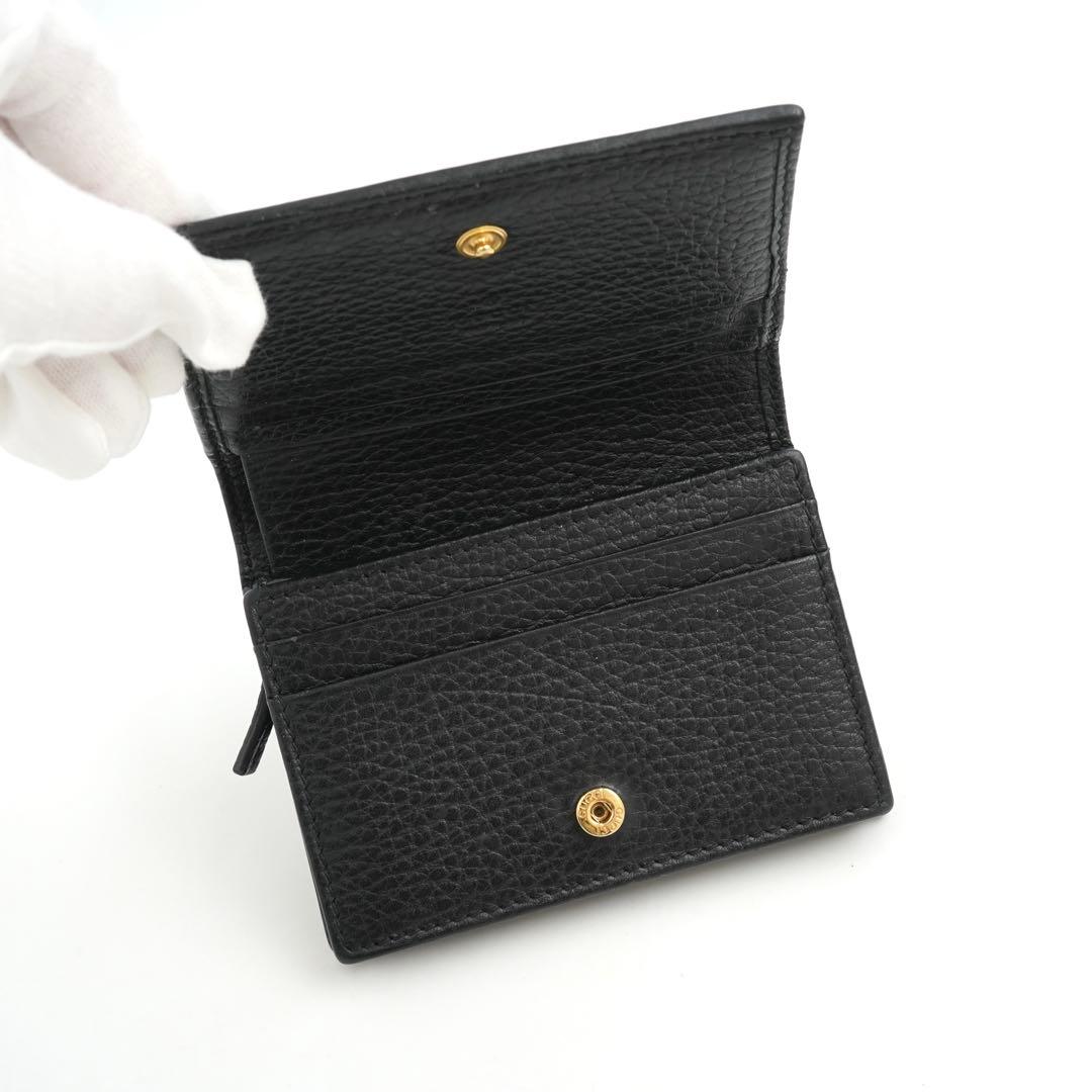 ✨極上美品・箱付き✨　GUCCI 二つ折り　ダブルG マーモント　レザー　黒
